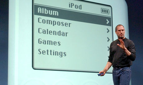 Steve Jobs launches Apples iTunes music store on 28 April 2003.