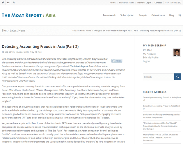 Detecting Accounting Frauds in Asia Part 2