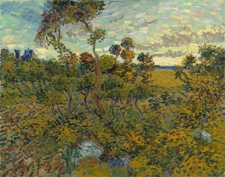 A painting titled "Sunset at Montmajour" is seen in this handout photo received from The Van Gogh Museum in Amsterdam