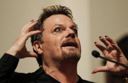 Comedian Izzard speaks after being presented with the 6th Annual Outstanding Lifetime Achievement Award in Cultural Humanism at Harvard University